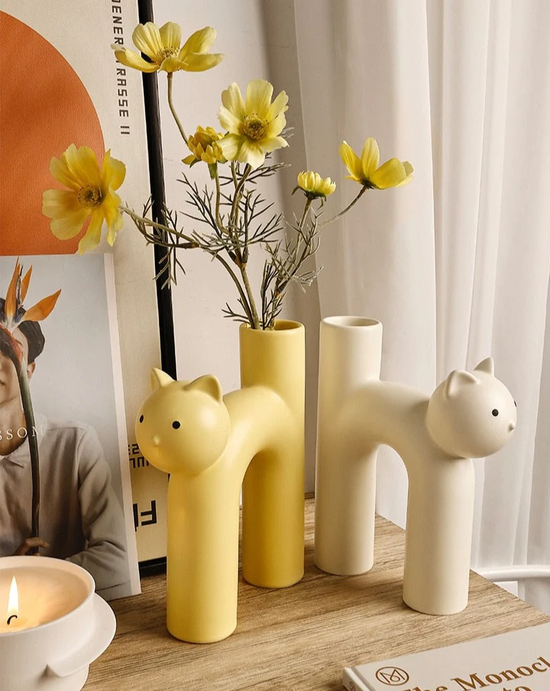 Ceramic Cat Vase - Image 6