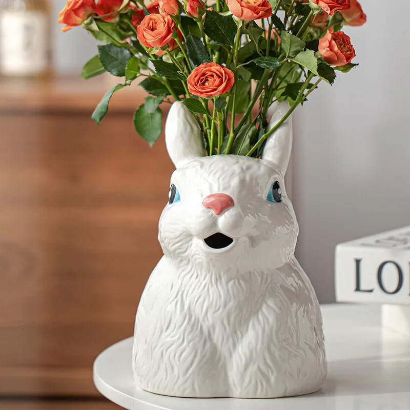 Cute Bunny Ceramic Vase - Image 3