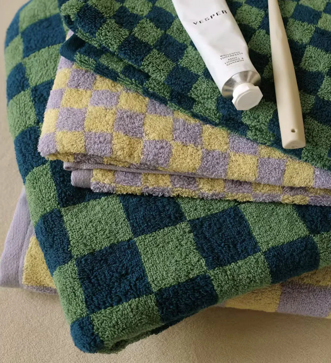 Checkerboard Cotton Towel - Image 3