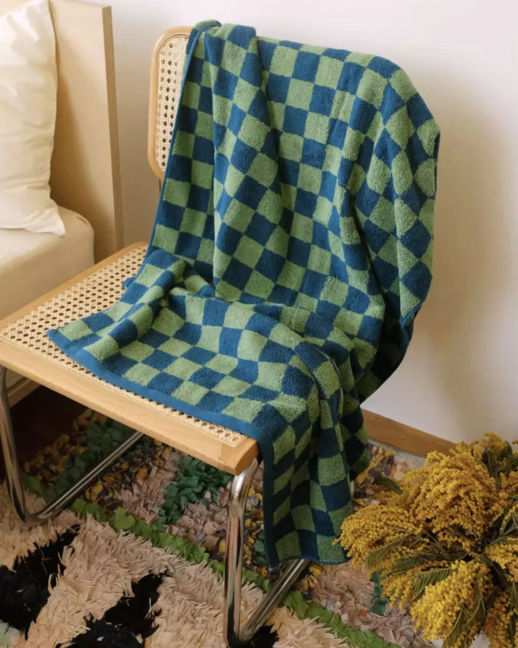 Checkerboard Cotton Towel - Image 4