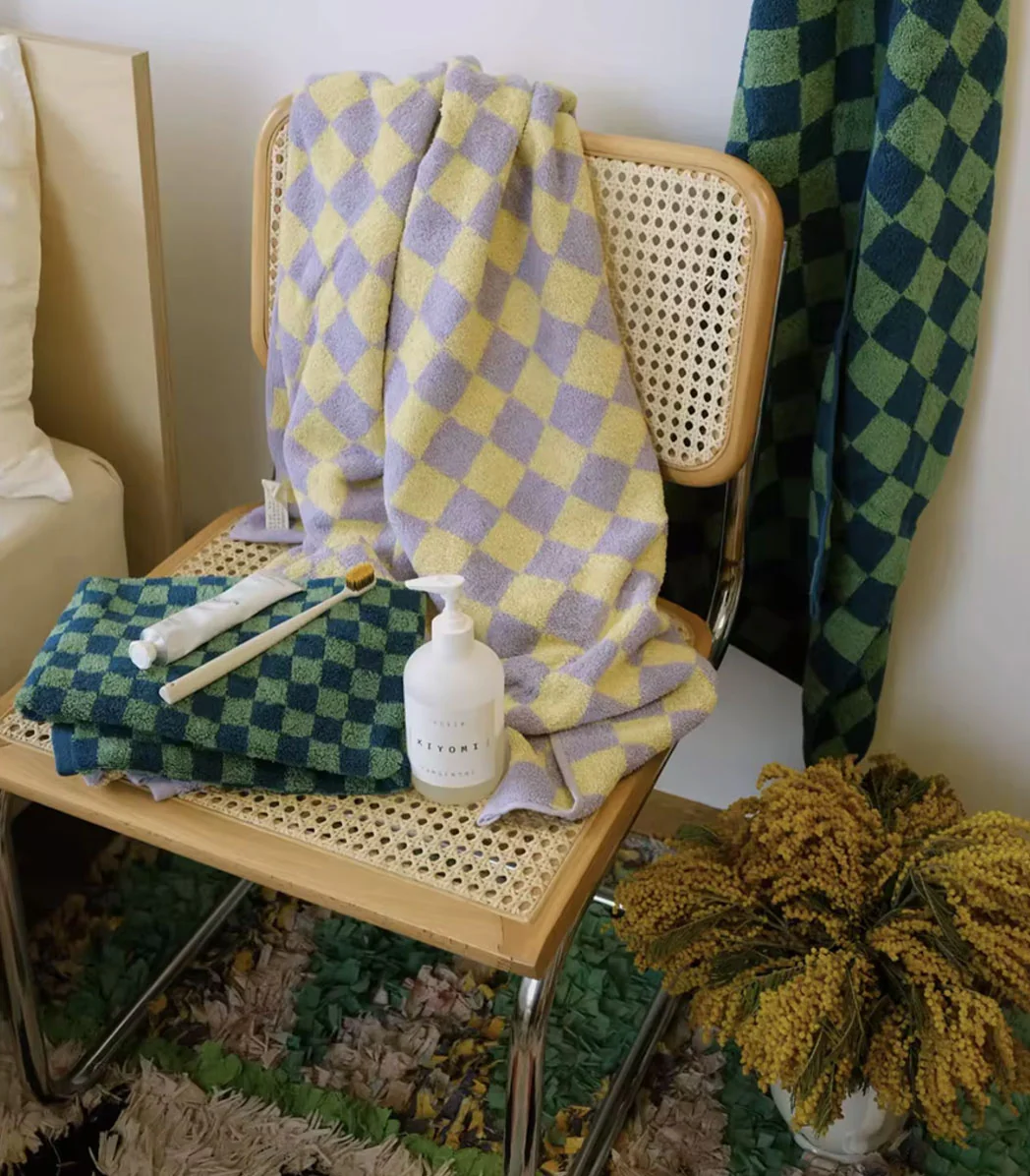 Checkerboard Cotton Towel - Image 5