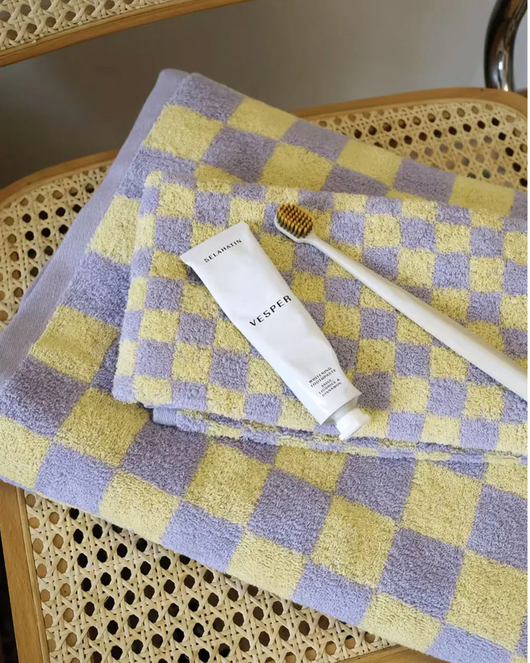 Checkerboard Cotton Towel - Image 6