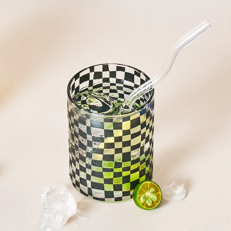 Checkerboard Glass Cup - Image 11