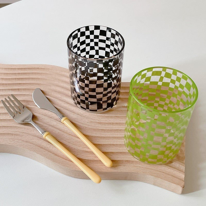 Checkerboard Glass Cup - Image 3