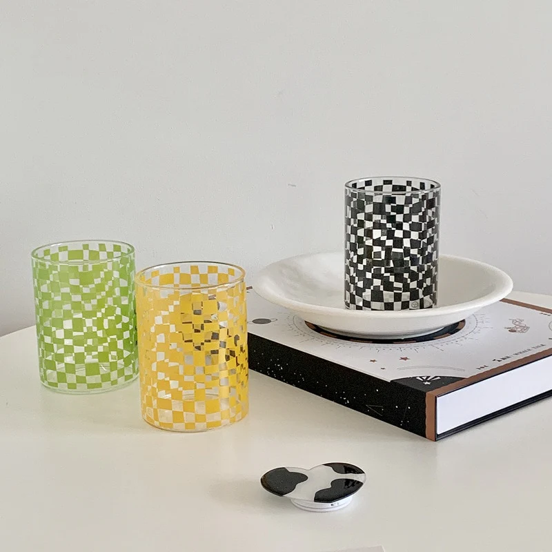 Checkerboard Glass Cup - Image 4
