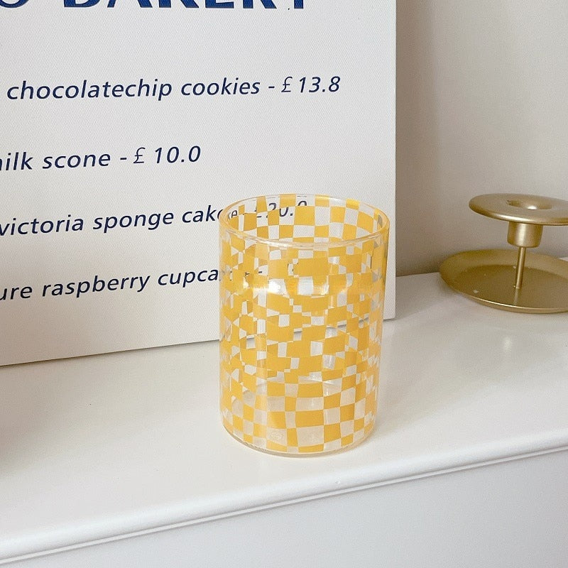Checkerboard Glass Cup - Image 9