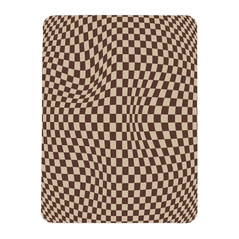 Checkerboard Throw Blanket - Cappuccino - Image 3