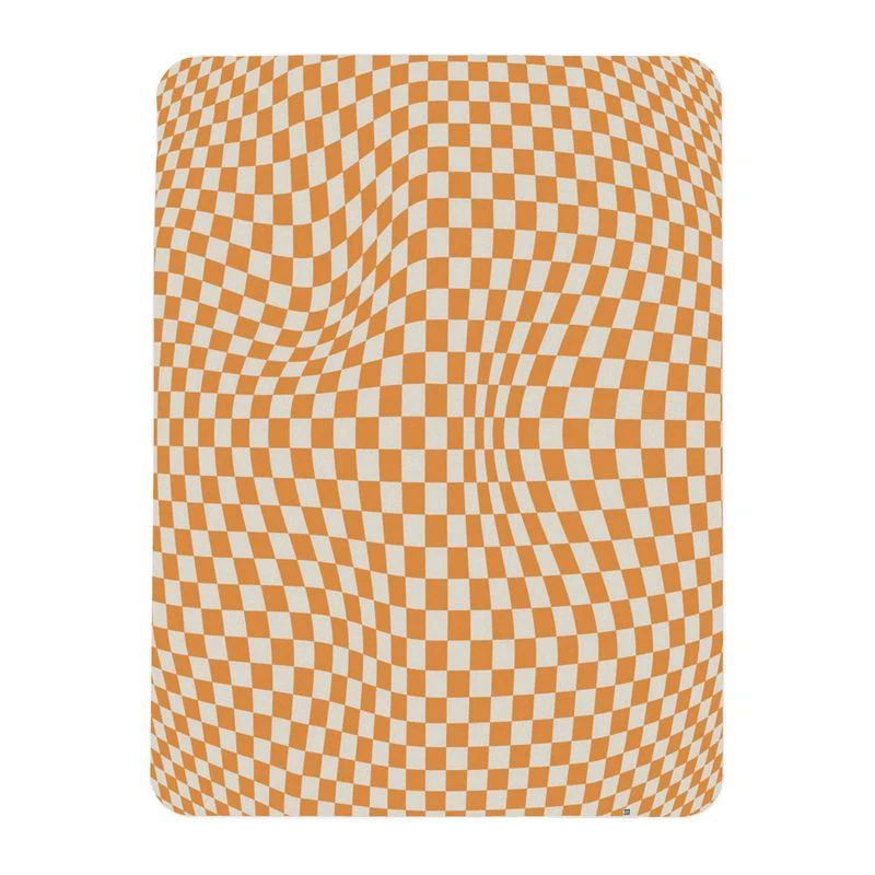 Checkerboard Throw Blanket - Light Orange - Image 3