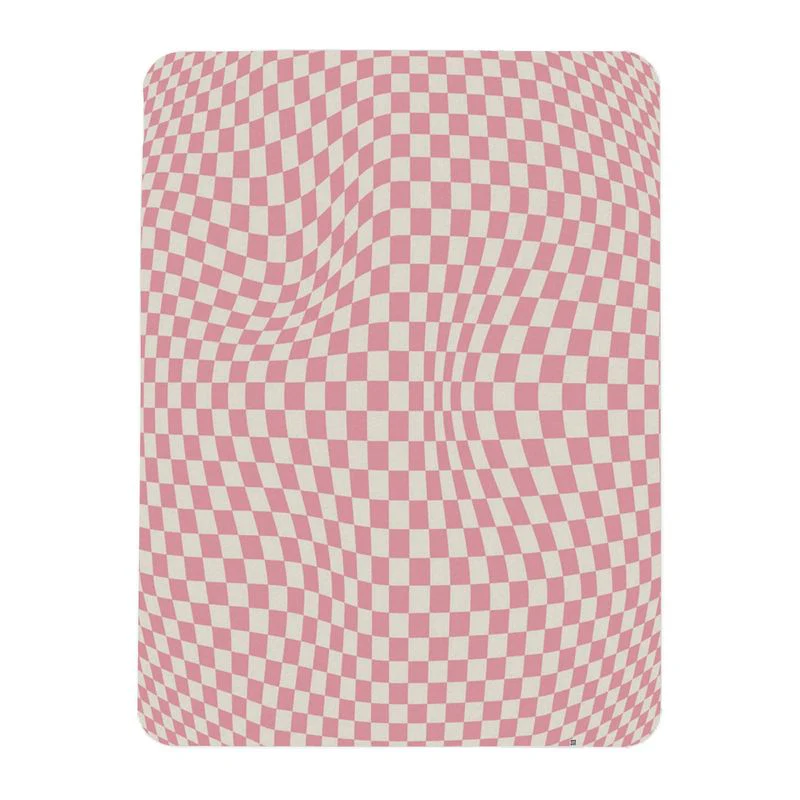 Checkerboard Throw Blanket - Light Pink - Image 3