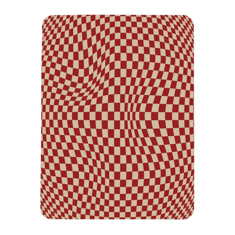 Checkerboard Throw Blanket - Vintage Red - Image 3