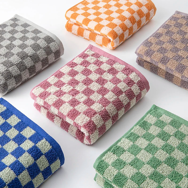 Checkered Cotton Hand Towels - Image 2