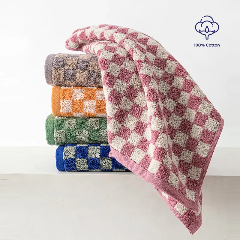 Checkered Cotton Hand Towels - Image 5