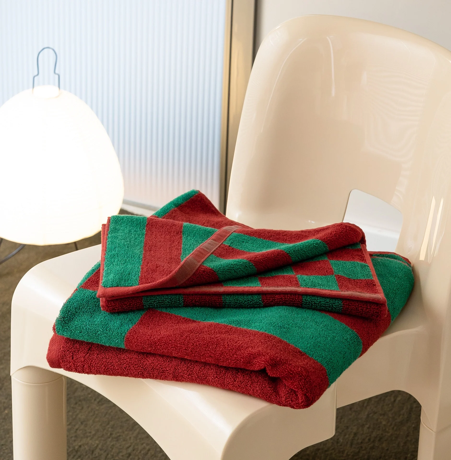 Checkered Cotton Towel - 2 Colours - Image 2