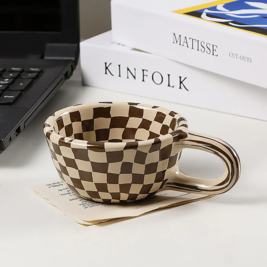 Checkered Short Mug