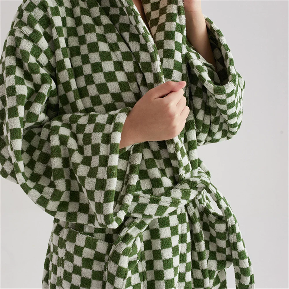 Checkered & Striped Bath Gown - Image 10