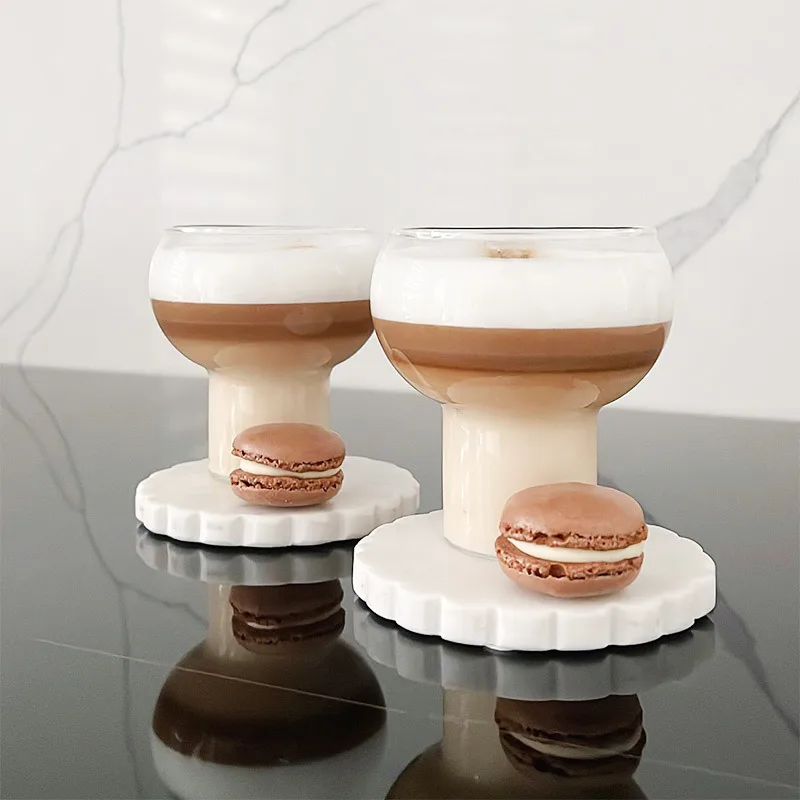 Chubby Pebble Layered Glass Cup with Stand - Image 3