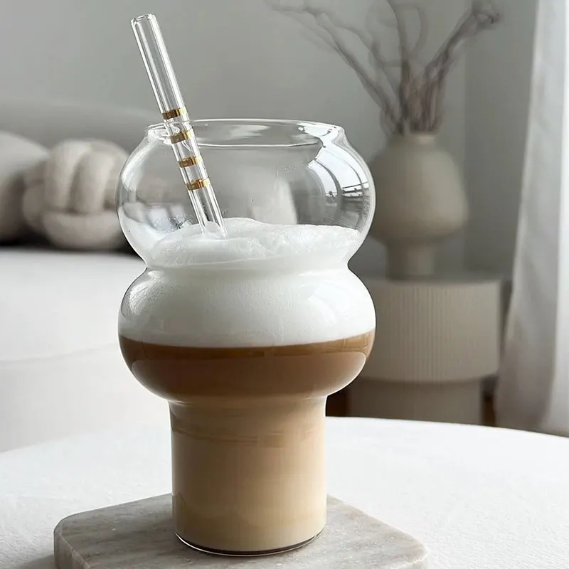 Chubby Pebble Layered Glass Cup with Stand - Image 6