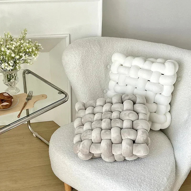 Chunky Woven Knot Cushion - Image 2