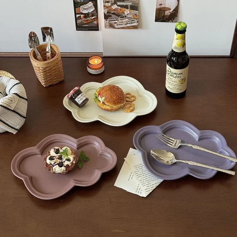 Cloud-Shaped Ceramic Plate – Cute Tableware for Snacks & Decor - Image 2