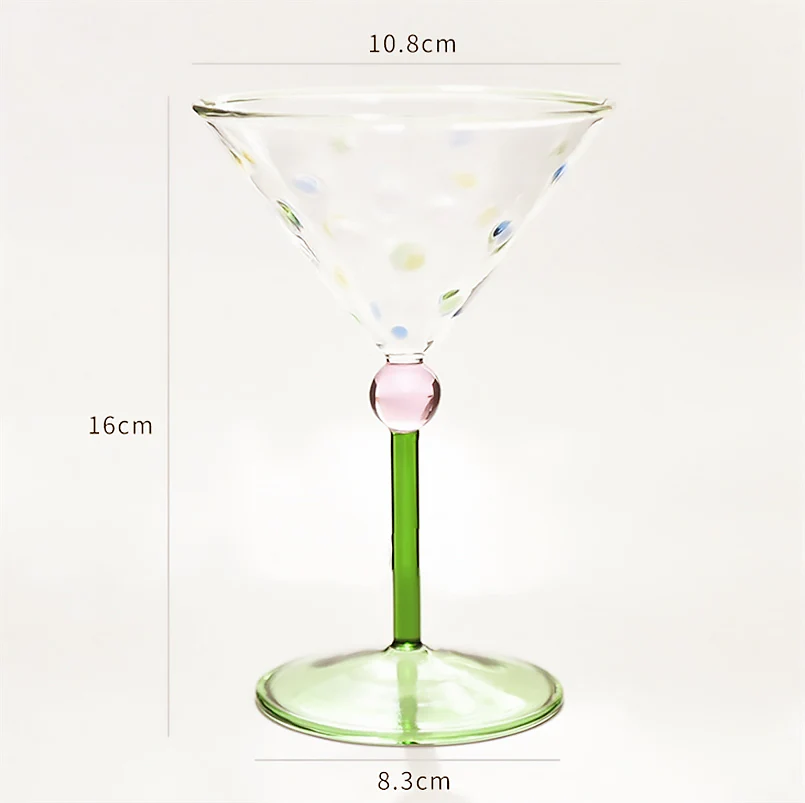 Cocktail Glassware with Colored Dots & Green Handle - Image 6