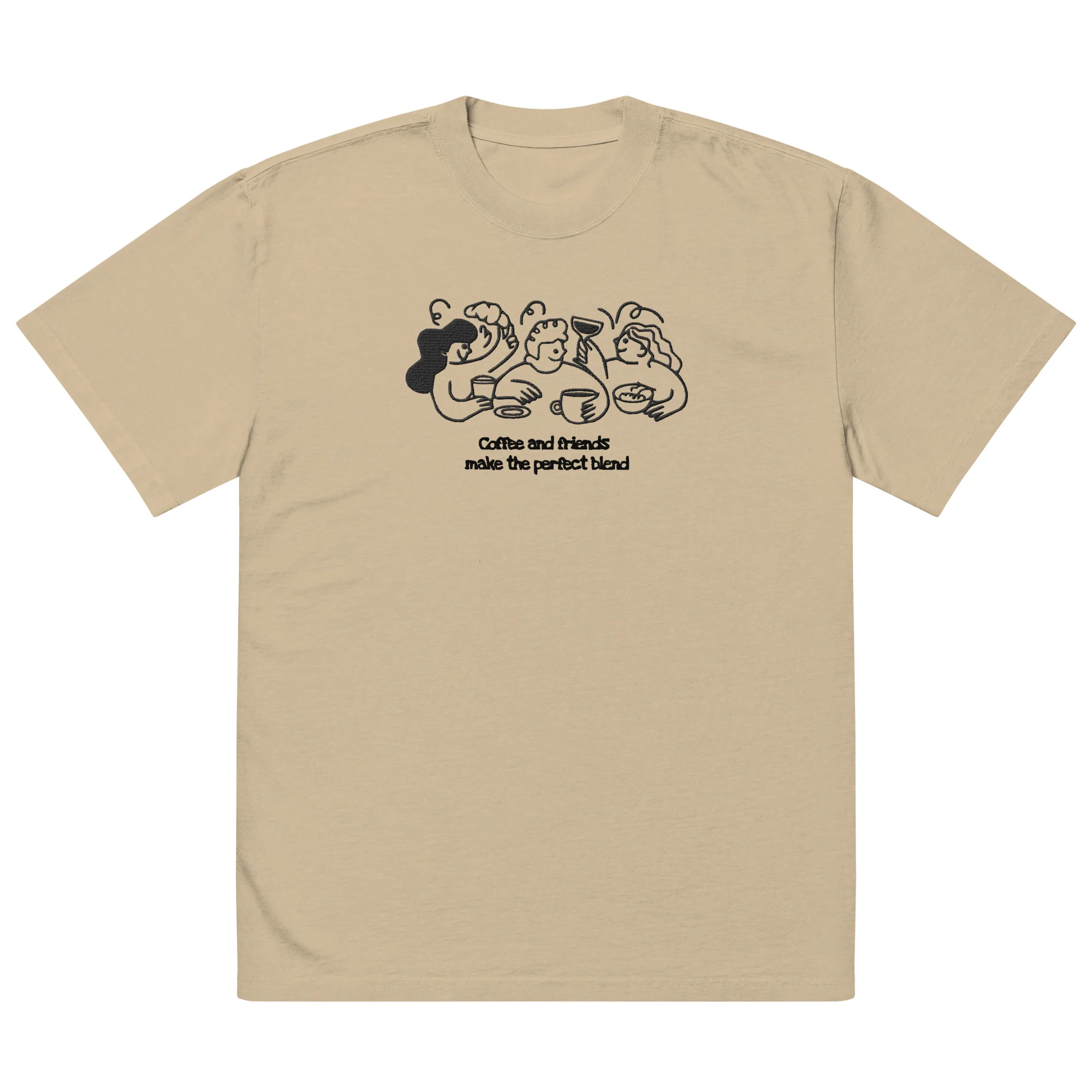 Coffee and friends make the perfect blend Oversized faded t-shirt - Image 2