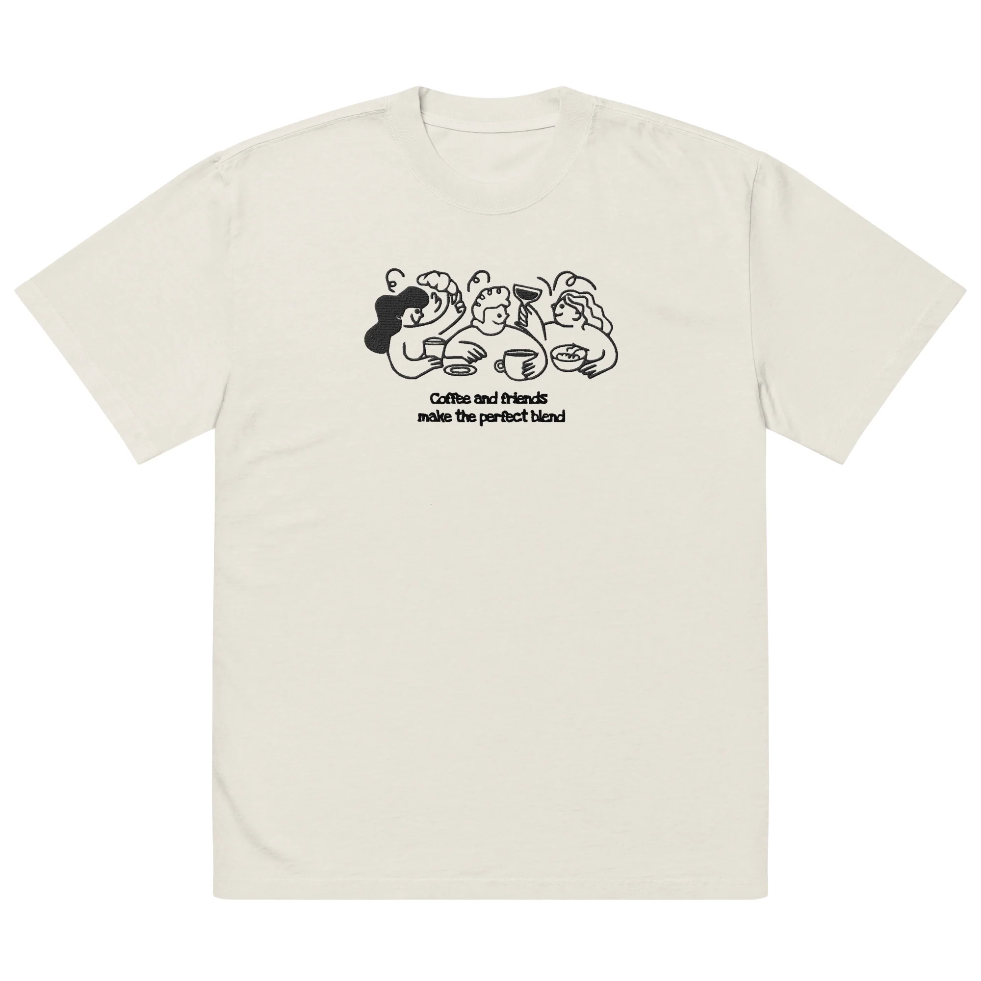 Coffee and friends make the perfect blend Oversized faded t-shirt - Image 4
