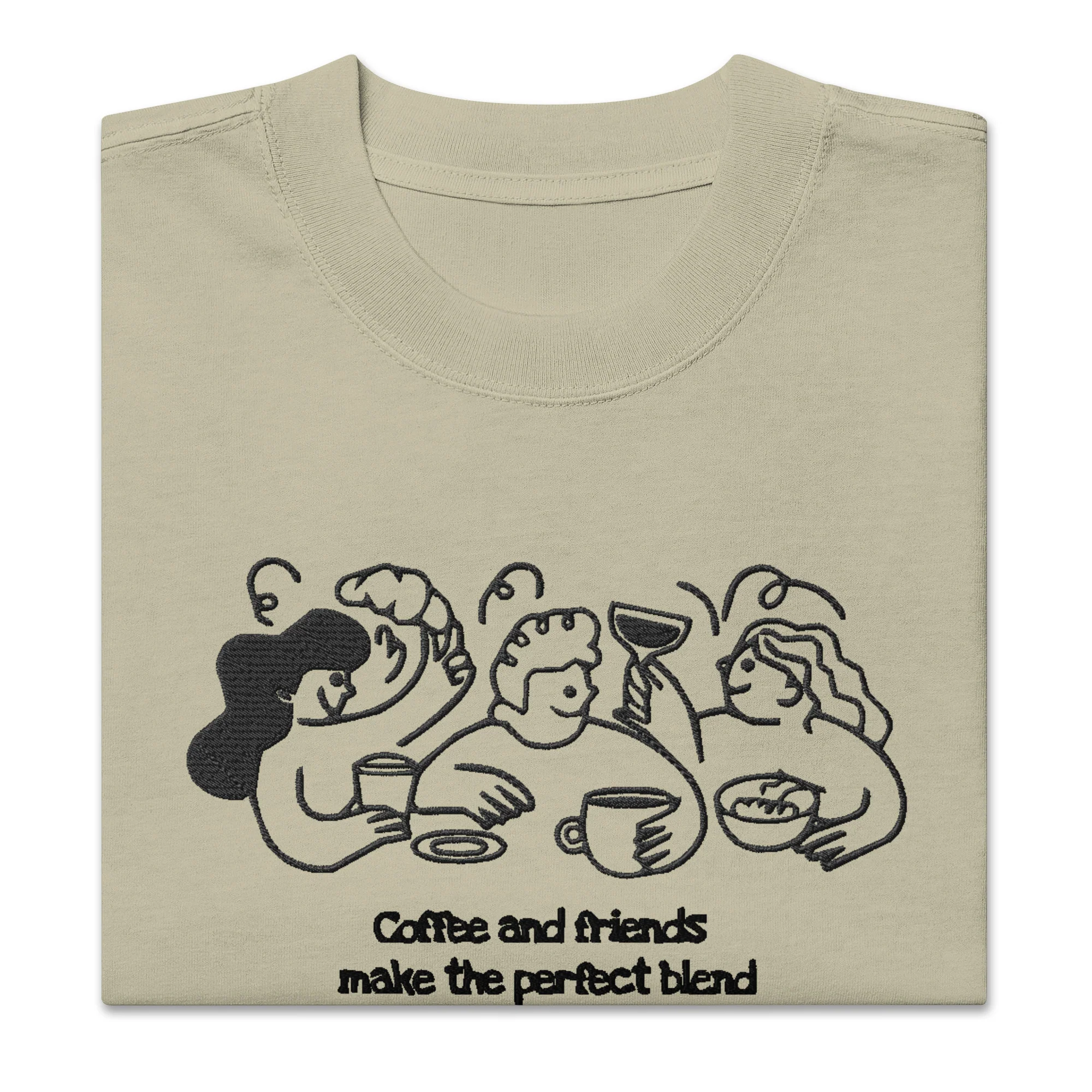Coffee and friends make the perfect blend Oversized faded t-shirt - Image 5