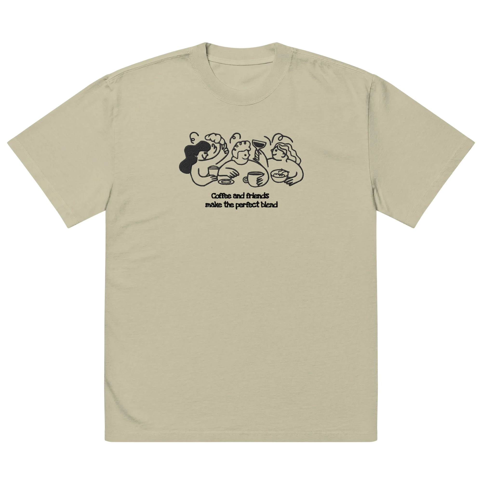 Coffee and friends make the perfect blend Oversized faded t-shirt - Image 6