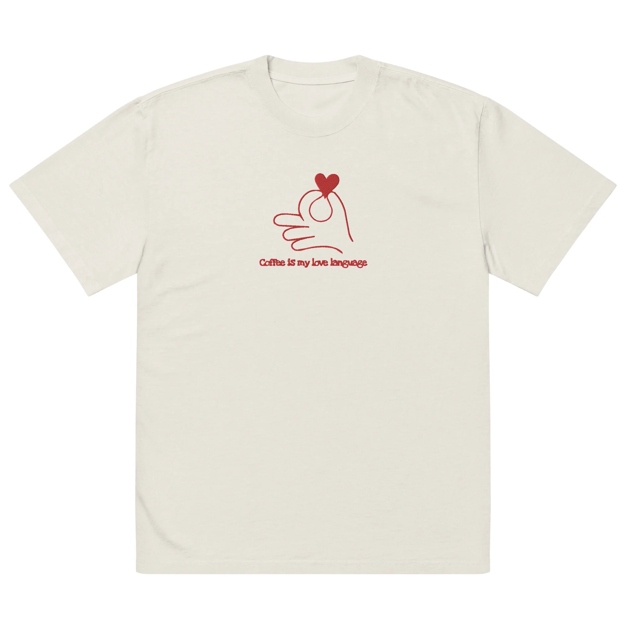 Coffee is my love language Oversized faded t-shirt - Image 2