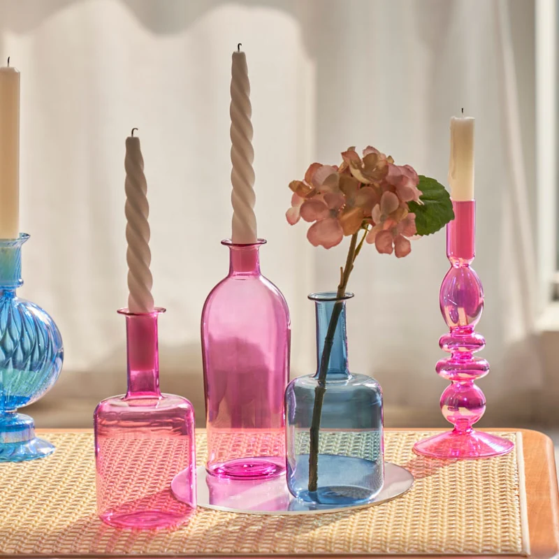 Colourful Bud Glass Vase - Image 3