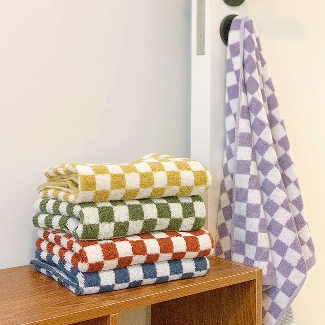 Colourful Checkerboard & Stripe Towels - Image 3