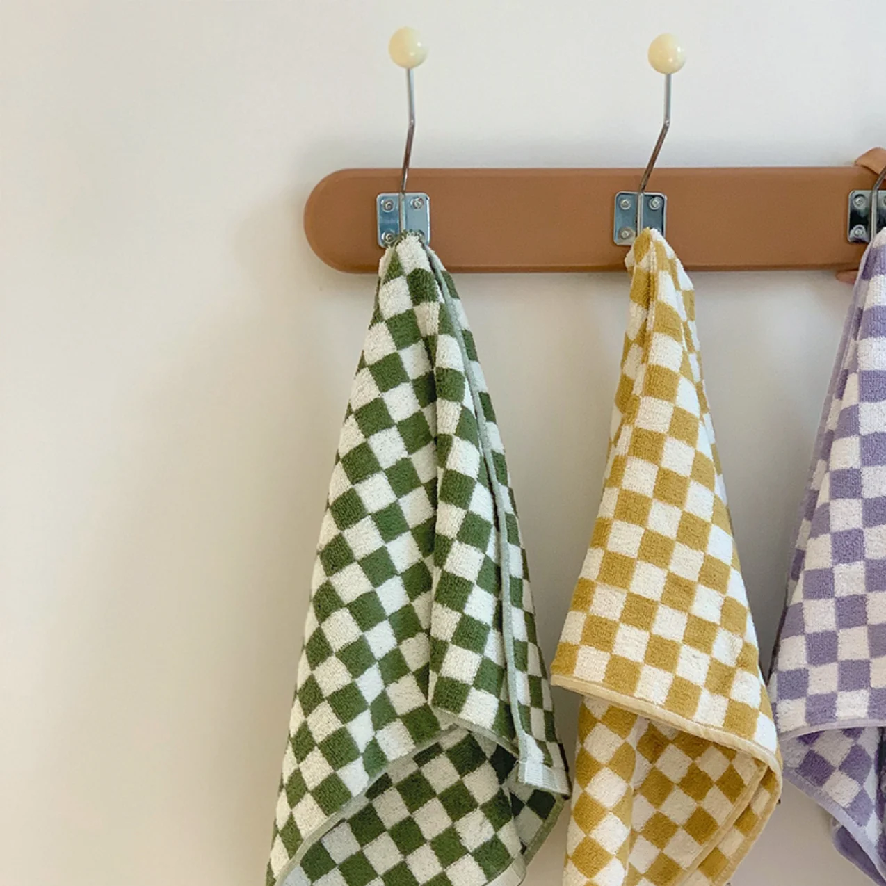 Colourful Checkerboard & Stripe Towels - Image 5