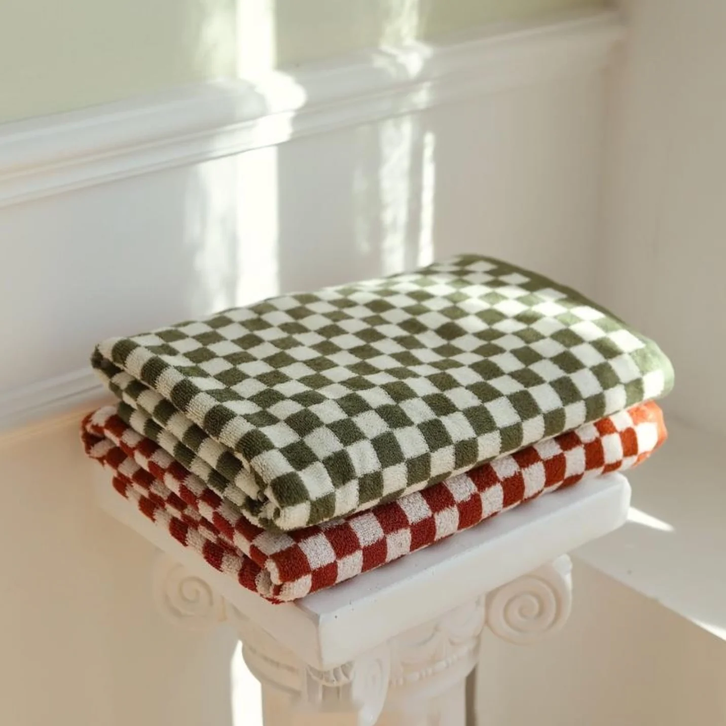 Colourful Checkerboard & Stripe Towels - Image 6
