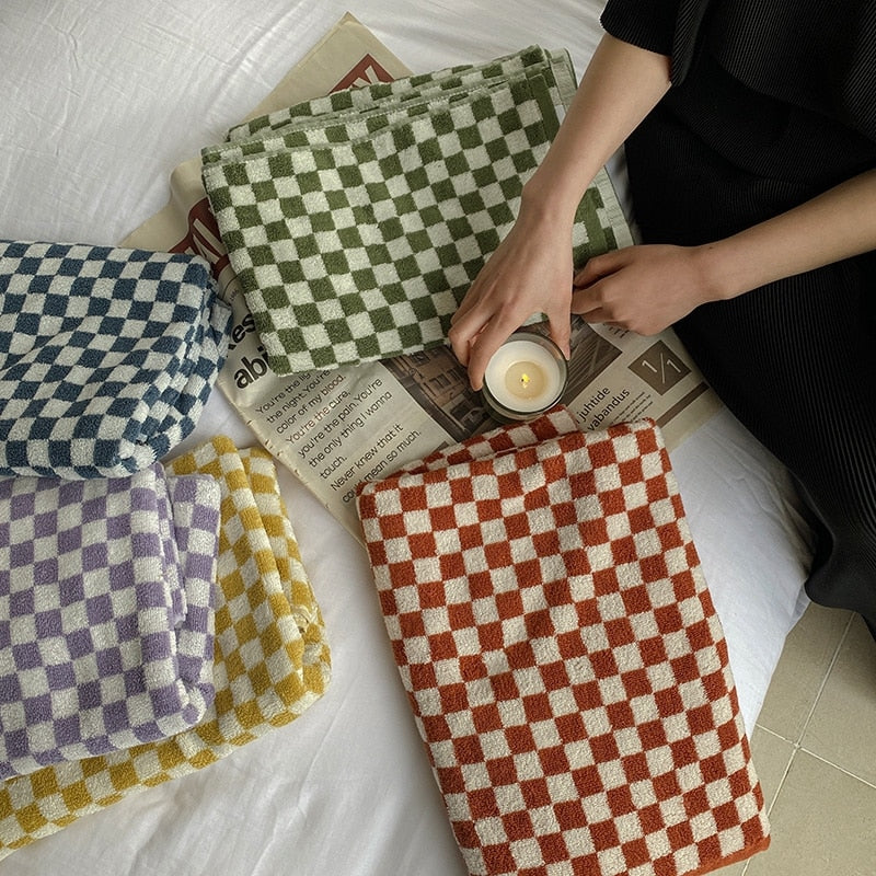 Colourful Checkerboard & Stripe Towels - Image 7