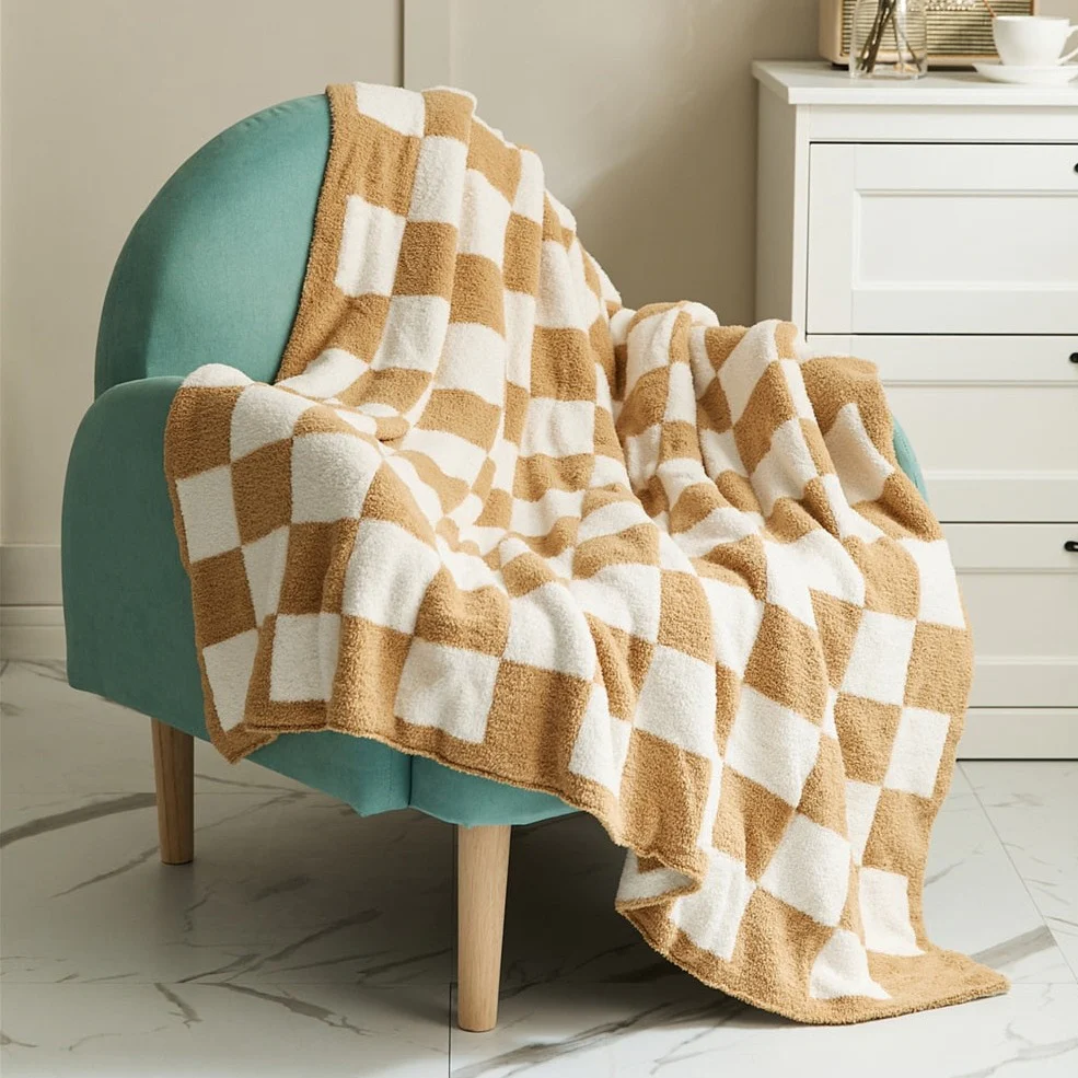 COLOURFUL CHECKERBOARD THROW - Image 27