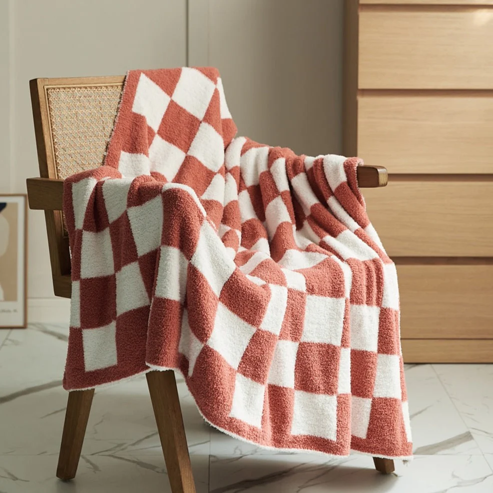 COLOURFUL CHECKERBOARD THROW - Image 34