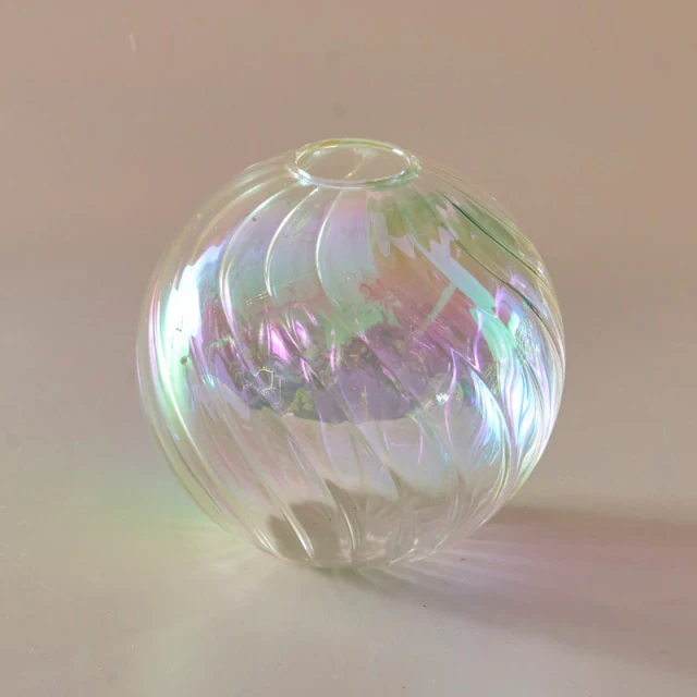 Colourful Glass Globe Vase - Swirl - Image 13