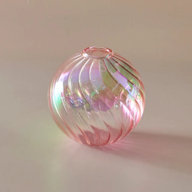 Colourful Glass Globe Vase - Swirl - Image 15