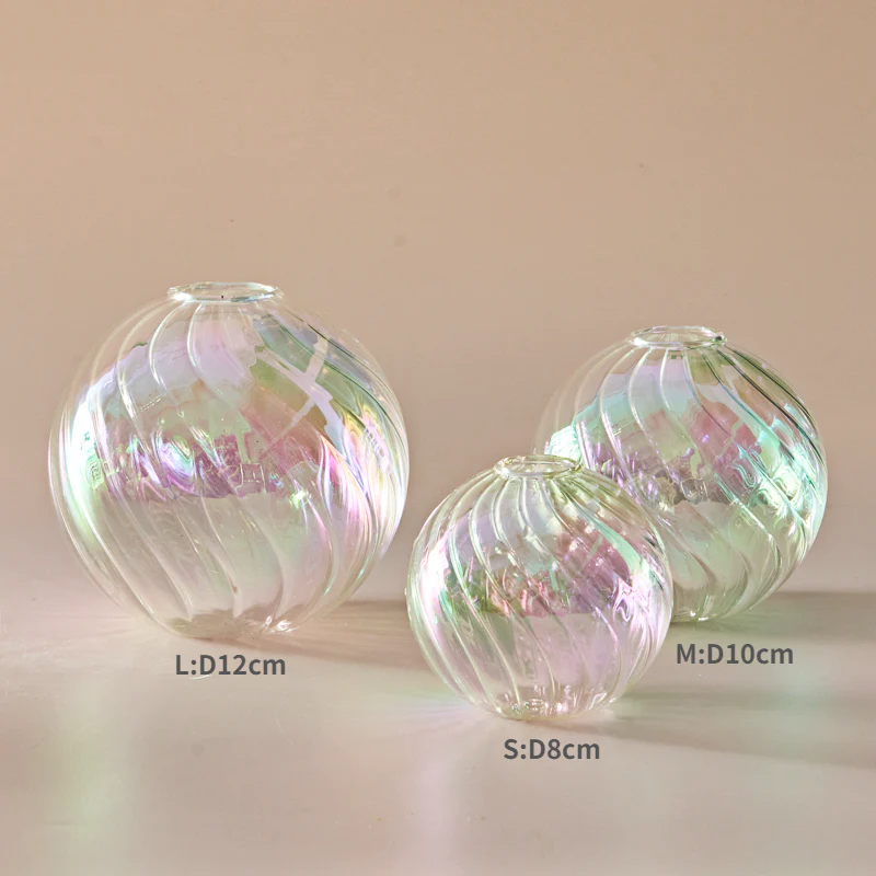 Colourful Glass Globe Vase - Swirl - Image 8