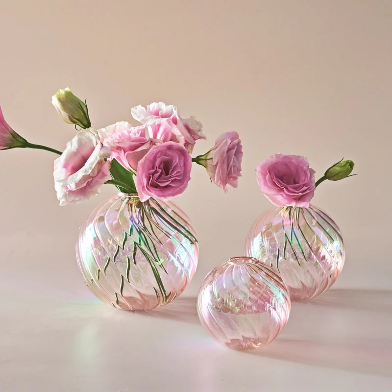Colourful Glass Globe Vase - Swirl - Image 9