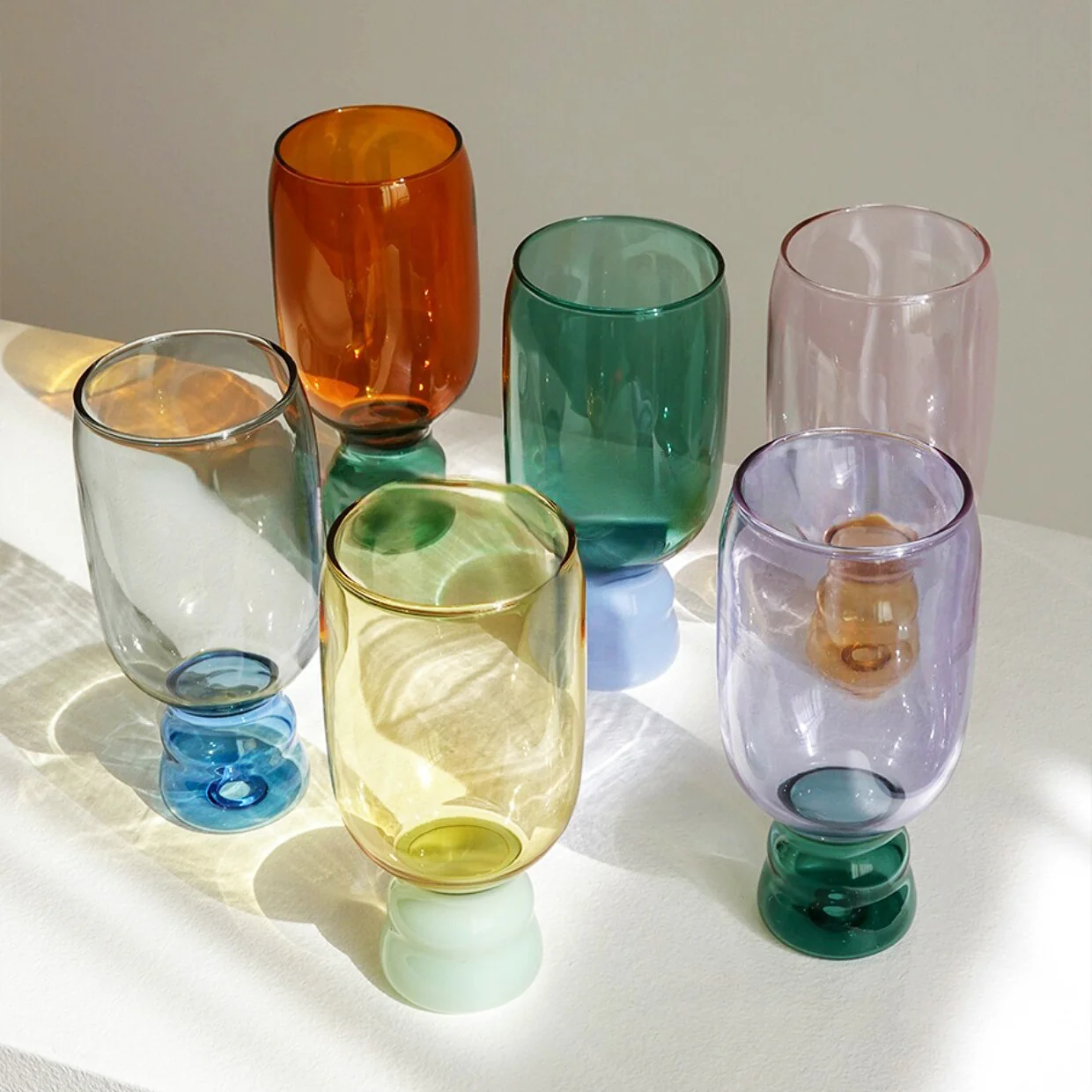 Colourful Tall Glass Cup - Image 2
