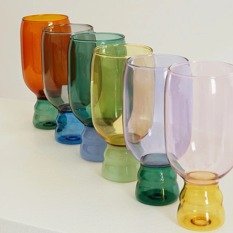 Colourful Tall Glass Cup - Image 3