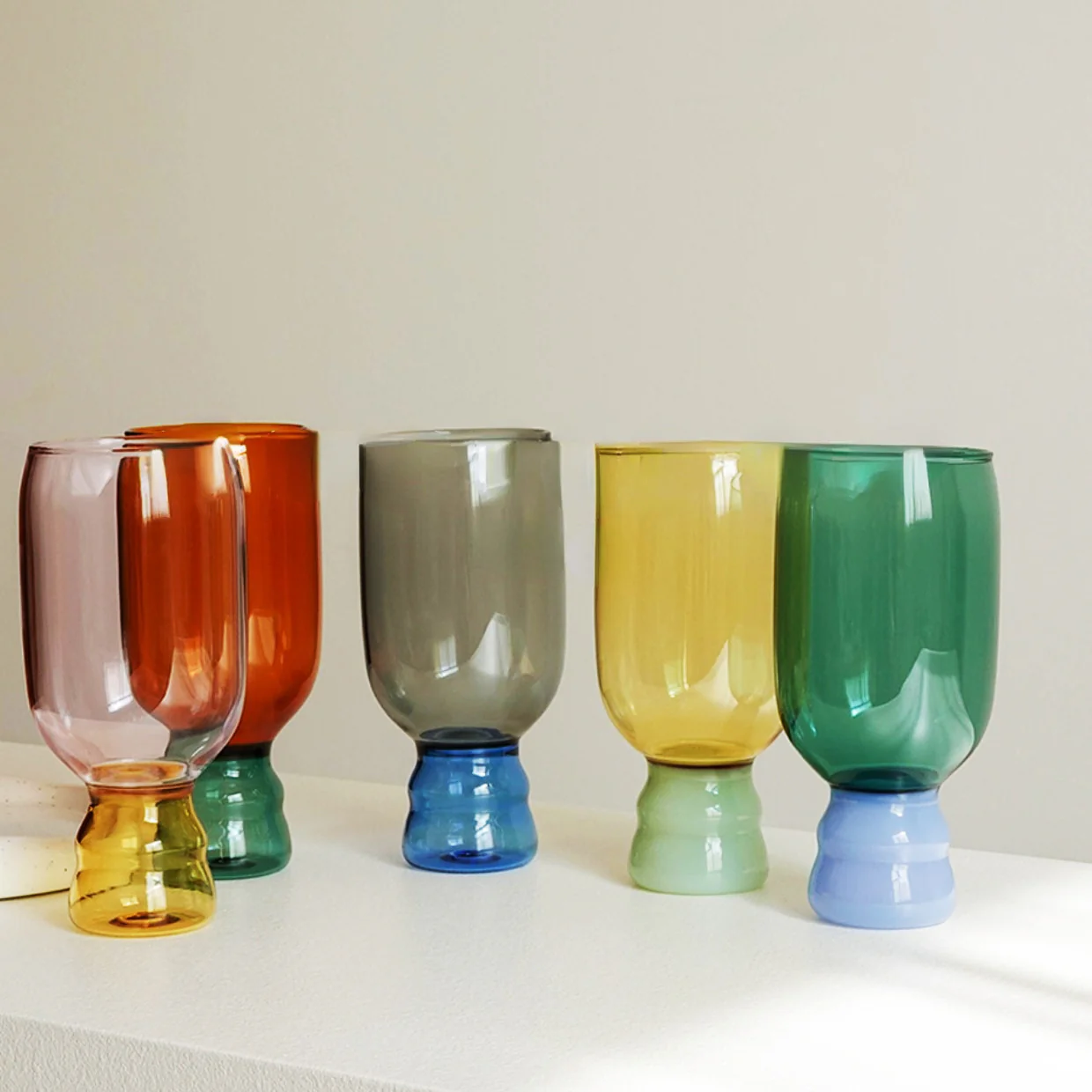 Colourful Tall Glass Cup - Image 4