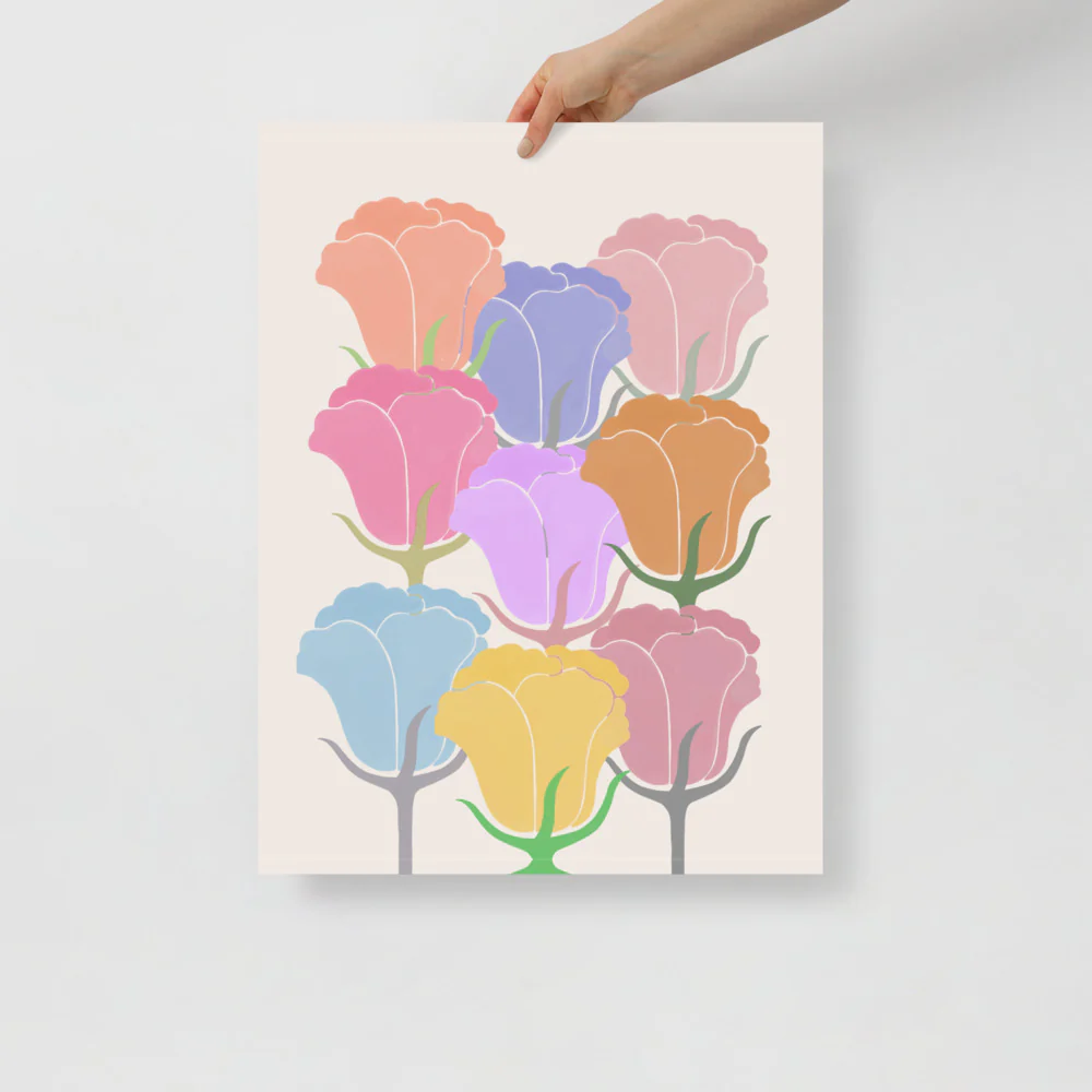 Colourful Tulips Wall Art - Image 3
