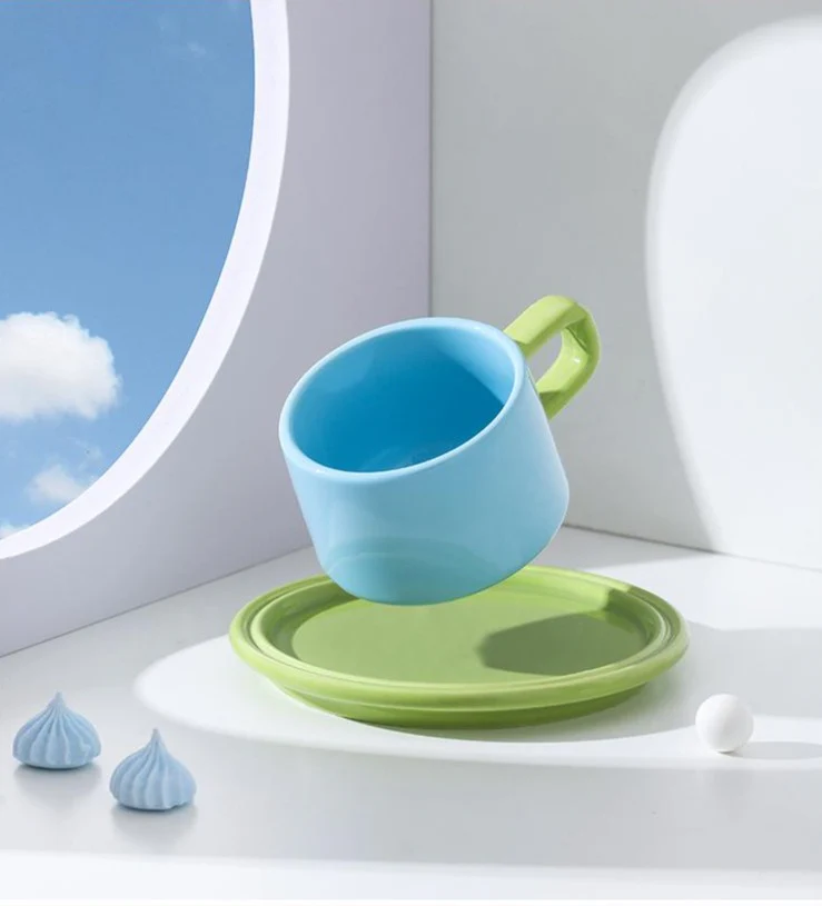 Contrast Colour Mug Set (3 Mug + 3 Saucer) - Image 11