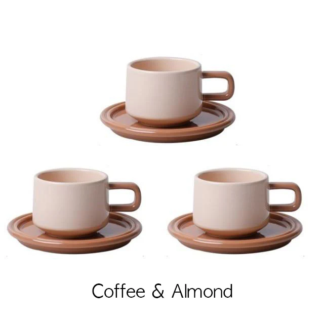 Contrast Colour Mug Set (3 Mug + 3 Saucer) - Image 13