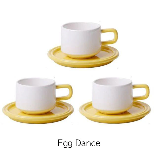 Contrast Colour Mug Set (3 Mug + 3 Saucer) - Image 15