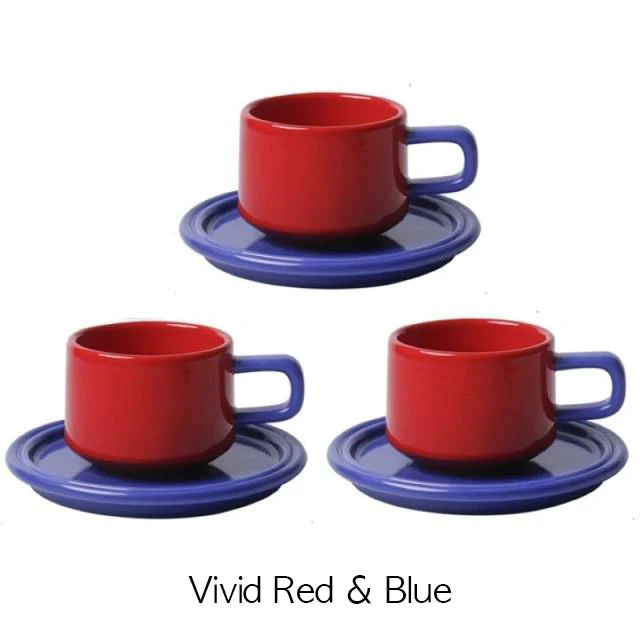 Contrast Colour Mug Set (3 Mug + 3 Saucer) - Image 17