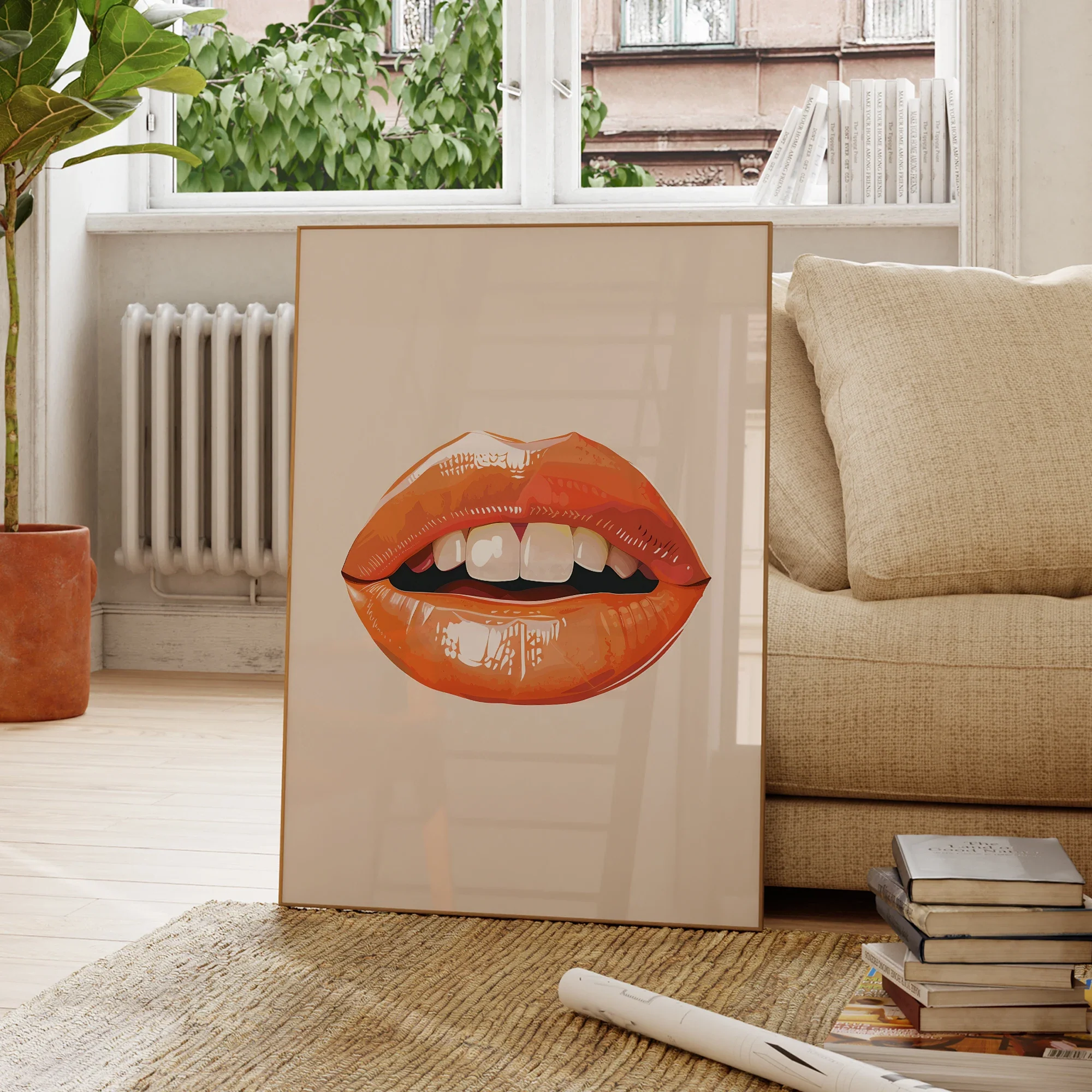 Coral Lips Wall Art - Image 4