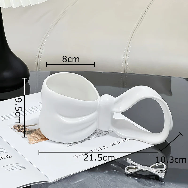 Creative Bowknot Handle Ceramic Mug - Image 7